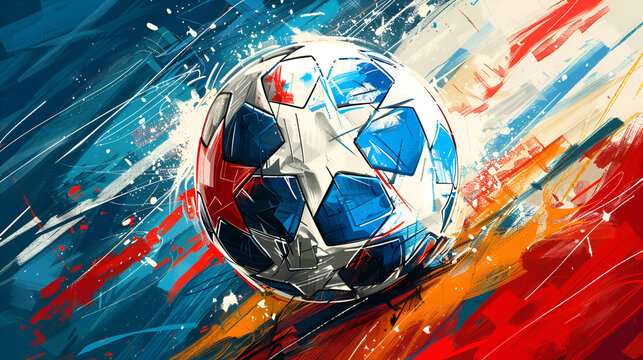 Football Illustration, UEFA Euro Logotype Editorial Illustration, Generative AI