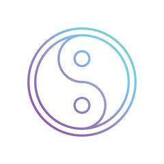 Line Gradient Yin Yang vector icon