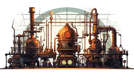 A steampunk laboratory where scientists conduct expe