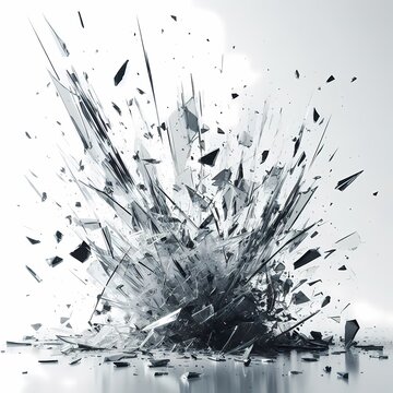  shattered glass against a white background