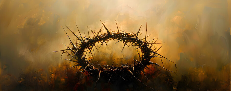 An image of a crown of thorns, symbolizing the suffering and sacrifice of Jesus in Christianity. It is often associated with the holiday of Easter and represents spiritual redemption.