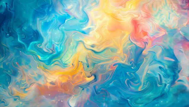 Abstract watercolor background. Blue, yellow, orange, pink colors. Vector illustration.
