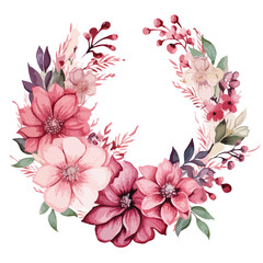 Flower Wreath Clipart clipart isolated on white background
