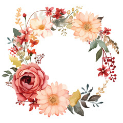Flower Wreath Clipart clipart isolated on white background
