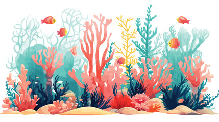 Obraz na płótnie Canvas A whimsical underwater garden teeming with vibrant m