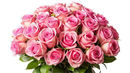 Bouquet of pink roses. isolated on transparent background.