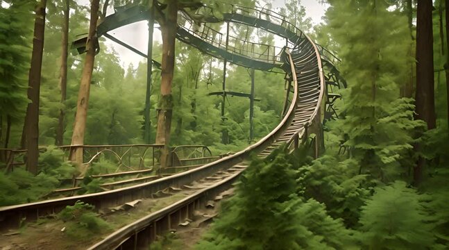 A Twist of Fate, A Once Bustling Rollercoaster Now Stands as a Haunting Reminder of a Bygone Era