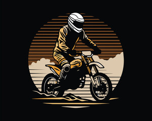 vector A motocross rider on a motorcycle t-shirt design