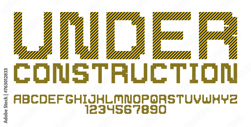 Poster minimal geometric cyberpunk font, vector typeface in geometry minimalist square style, future techno