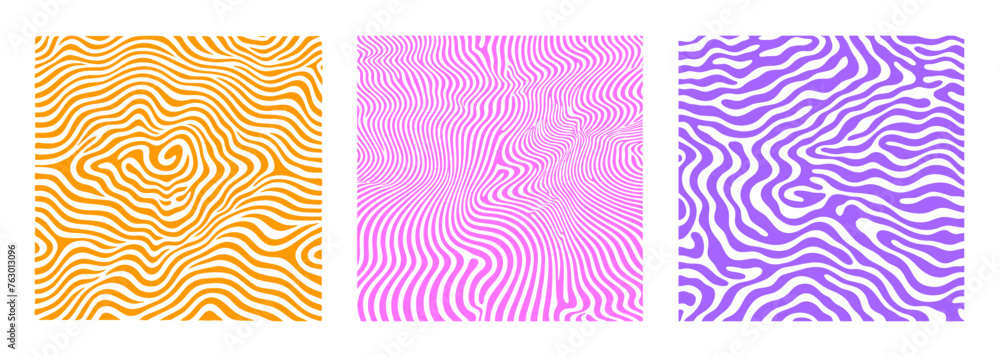 Aufkleber groovy psychedelic y2k style swirl background flat style design vector illustration. distorted, twis