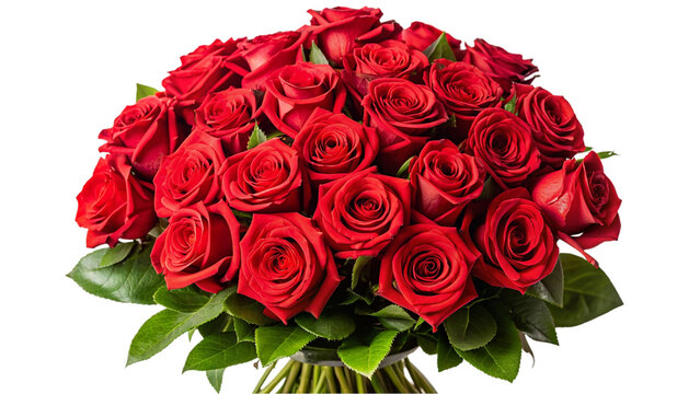 Bouquet of red roses. isolated on transparent background.