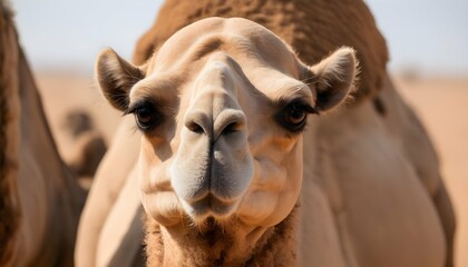 A Camels Ears Perked Up Attentively Upscaled