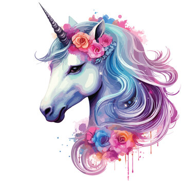 Gorgeous Unicorn Clipart clipart isolated on white background