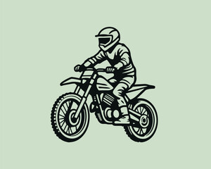 Obraz na płótnie Canvas vector A motocross rider on a motorcycle t-shirt design