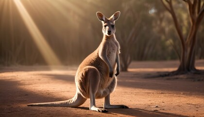 A Kangaroo With Its Fur Glistening In The Sunlight Upscaled 7