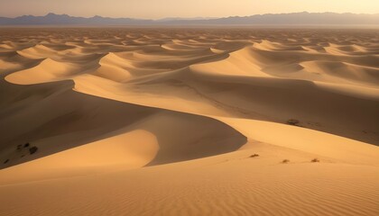 Fototapeta na wymiar Sand Dunes Desert Landscape Golden Textured Se Upscaled 4