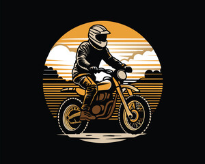 vector A motocross rider on a motorcycle t-shirt design