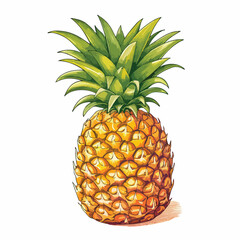 Hawaiian Pineapple clipart isolated on white