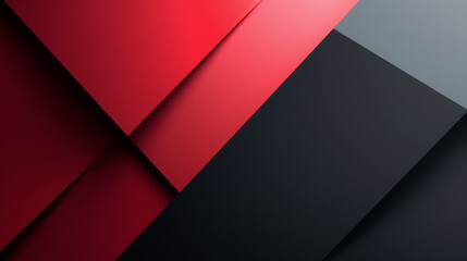 Abstract geometric design with overlapping red and black shapes. Modern graphic composition with a dynamic contrast concept for backgrounds and creative visuals