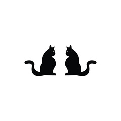 Cat Silhouette Vector Illustration . cat symbol - kitten logo vector
