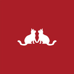 Cat silhouette logo design vector illustration . Stylish cat animal logo design