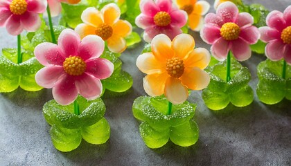 Fototapeta na wymiar Gummy flowers