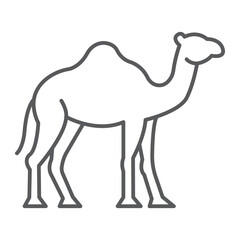 Camel line icon, outline style icon for web site or mobile app, zoo and animal, Arabian camel vector icon, simple vector illustration, vector graphics with editable strokes.
