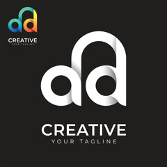 Letter ad logo, vector design template