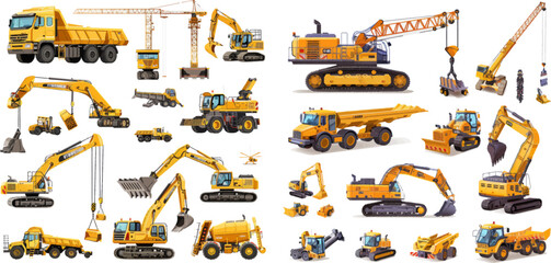 Construction machinery - obrazy, fototapety, plakaty