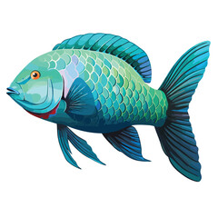 Ighfinned Parrotfish clipart clipart isolated on white
