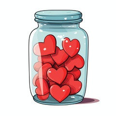 Jar of Hearts Clipart clipart isolated on white background
