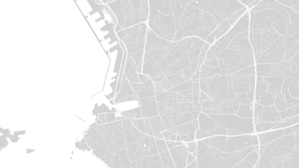 Foto op Plexiglas Background Marseille map, France, white and light grey city poster. Vector map with roads and water. © Kostiantyn