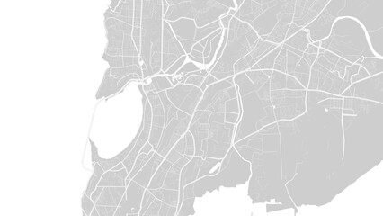 Mumbai map, India. Grayscale city map, vector streetmap. - obrazy, fototapety, plakaty