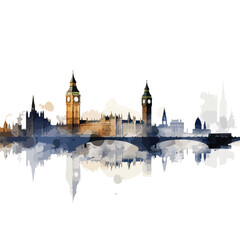 London Skyline Clipart clipart isolated on white background