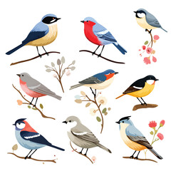 Lovely birds clipart clipart isolated on white background