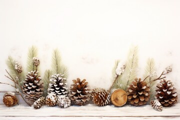 a group of pine cones and branches