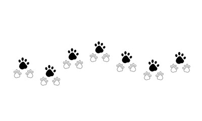 Animal paw footprint of dog and cat are isolated on a transparent background png.