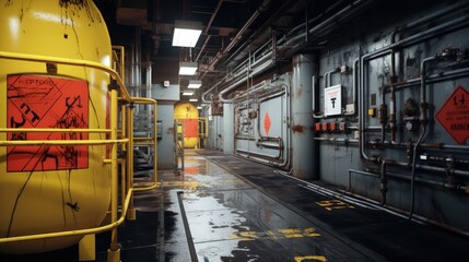 Emergency exits and safety systems at a chemical facility
