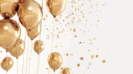 a bunch of balloons with gold and silver sparkles