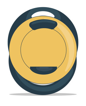 Electric unicycle vector illustration. Mono wheel electronic transport.