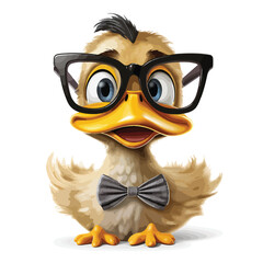 Nerd duck funny facial expression clipart clipart isolated