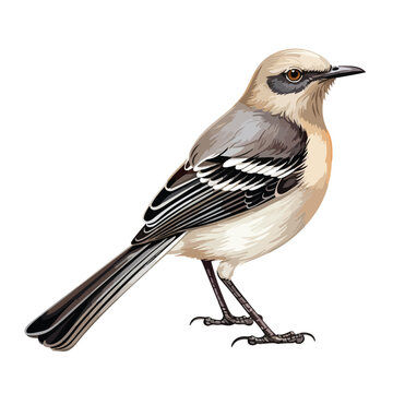 Northern Mockingbird Clipart clipart isolated on white