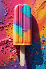 Single popsicles emit bright colors

