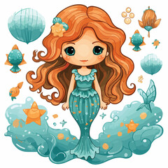 Ocean Child clipart clipart isolated on white background