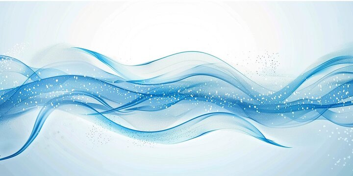 Abstract Blue Wave Vector Background Mixed with White Light Color. Serene and Dynamic Vector Design Concept.