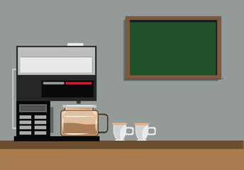 Coffee Machine of a Cafe. Editable Clip Art.