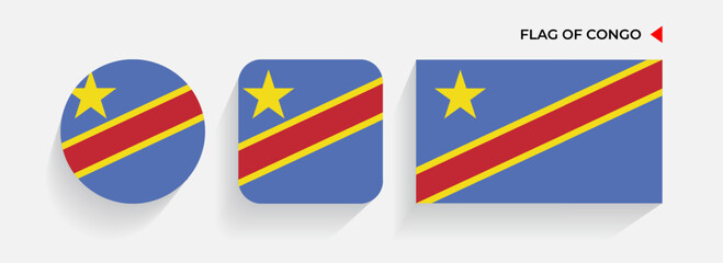 Congo Flags arranged in round, square and rectangular shapes