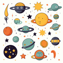 Outer Space Clipart clipart isolated on white background