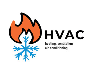 Vector logos for heating, cooling and air conditioning systems