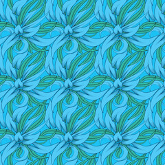 Vector seamless colorful floral leaves pattern for background, textures, fabric, print, textiles, wrapping... Elegant seamless decorative pattern.